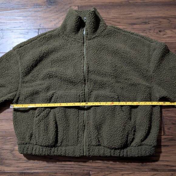 New Old Navy Sherpa fleece zip up funnel neck green size small - Picture 7 of 16